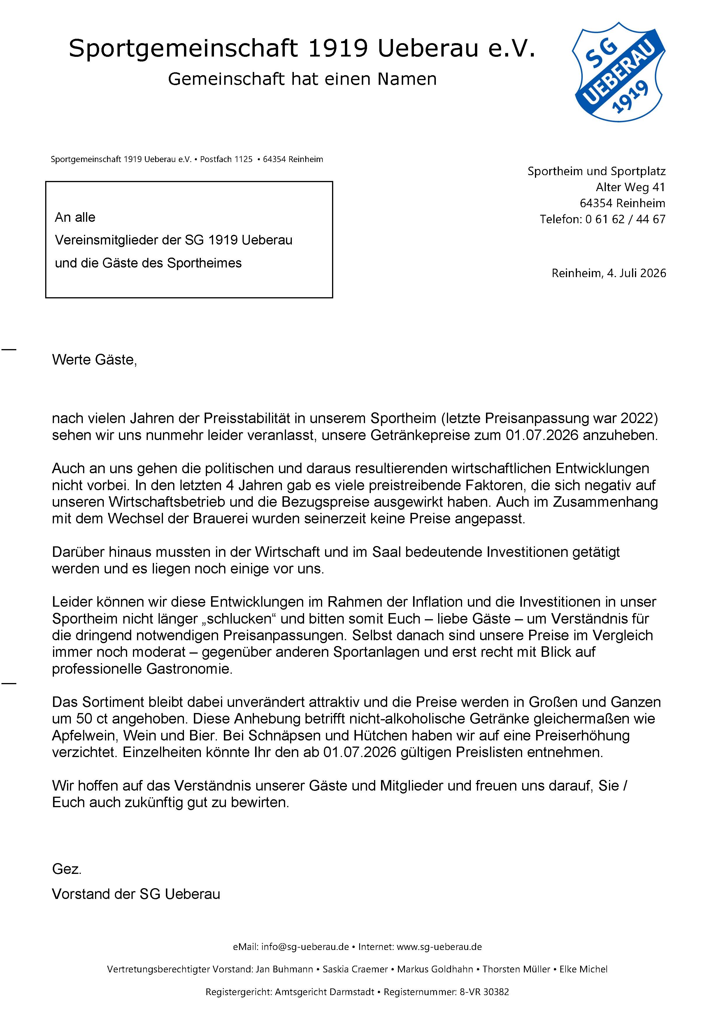 Preisänderung 2026 07 01